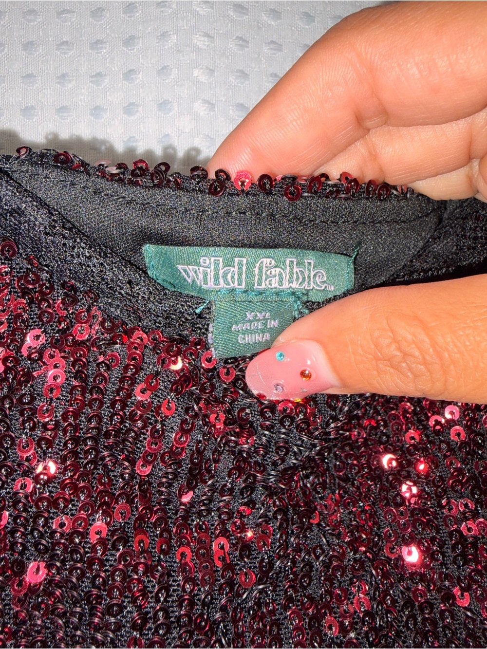 Wild Fable red and black sequin lace trip slip dress XXL - Picture 7 of 8